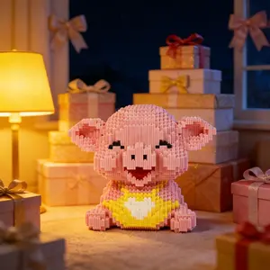 Large Animal Block Model, Creative Desk Ornament, Room Decor, Holiday Gift, No Power Needed, Enhances Thinking Skills, Family Interactive Toy