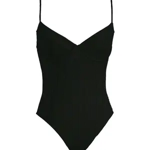 Costa Bodysuit - Black Ribbed Hoodie