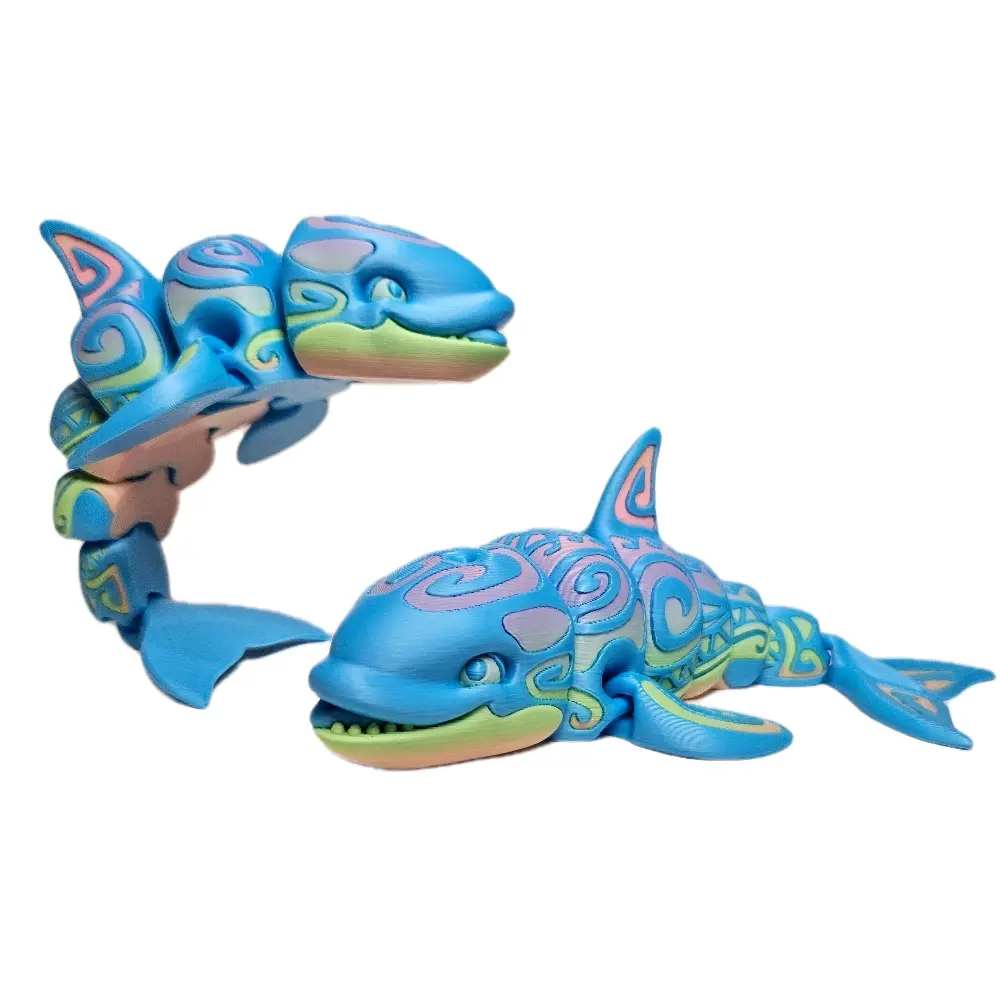 3d printed flexy tattoo dolphin fidget toy