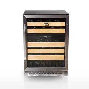 Whynter BWR‑462DZ 46‑Bottle Dual‑Zone Built‑In Wine Refrigerator – 24″ Width, Stainless Steel Trim