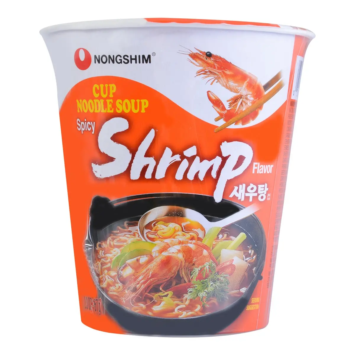 Nongshim Shin Ramyun Spicy Shrimp Cup Noodles - Korean Instant Ramen, 67g
