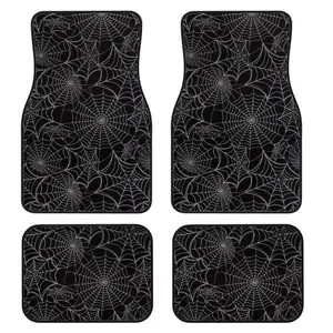 4-Piece Spider Web Car Floor Mats Set, Universal Fit for All Vehicles, Stylish Interior Decor, Easy Clean, Best Comfort and Protection, Automotive Floor Mats