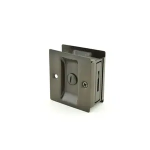212 MAIN 1.375 in. Thick Privacy Pocket Door Lock with Square Cutout, Dark Bronze Powder Coat, Security Hardware, Door Hardware