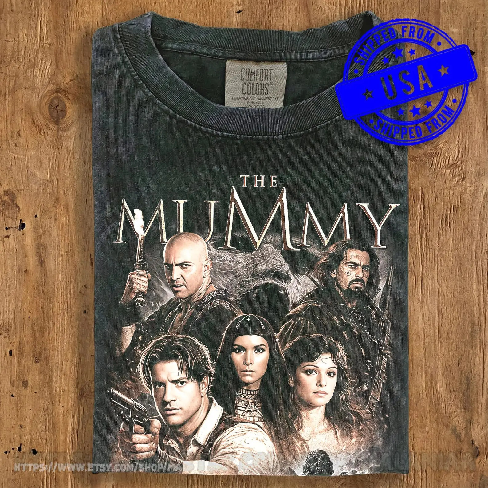 Comfort Colors The Mummy 1999 Vintage Shirt | Comfort Colors Brendan Fraser Tee | Rick O'Connell Evelyn Movie Merchandise | Retro 90s Action Film T-Shirt