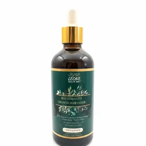 Leone MAX STRENGTH GROWTH HAIR ELIXIR 3.38 fl oz 100ml Plant-Based Blend with 30 Organic Ingredients for Healthy Hair Growth