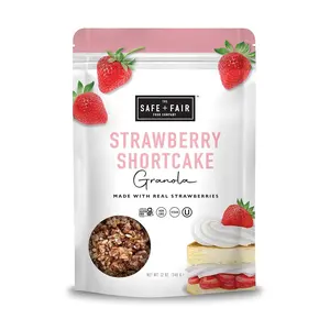 + Fair Strawberry Shortcake Granola – GlutenFree, DairyFree Vegan Snack – AllergenFree, NonGMO, and No Artificial Ingredients 12oz