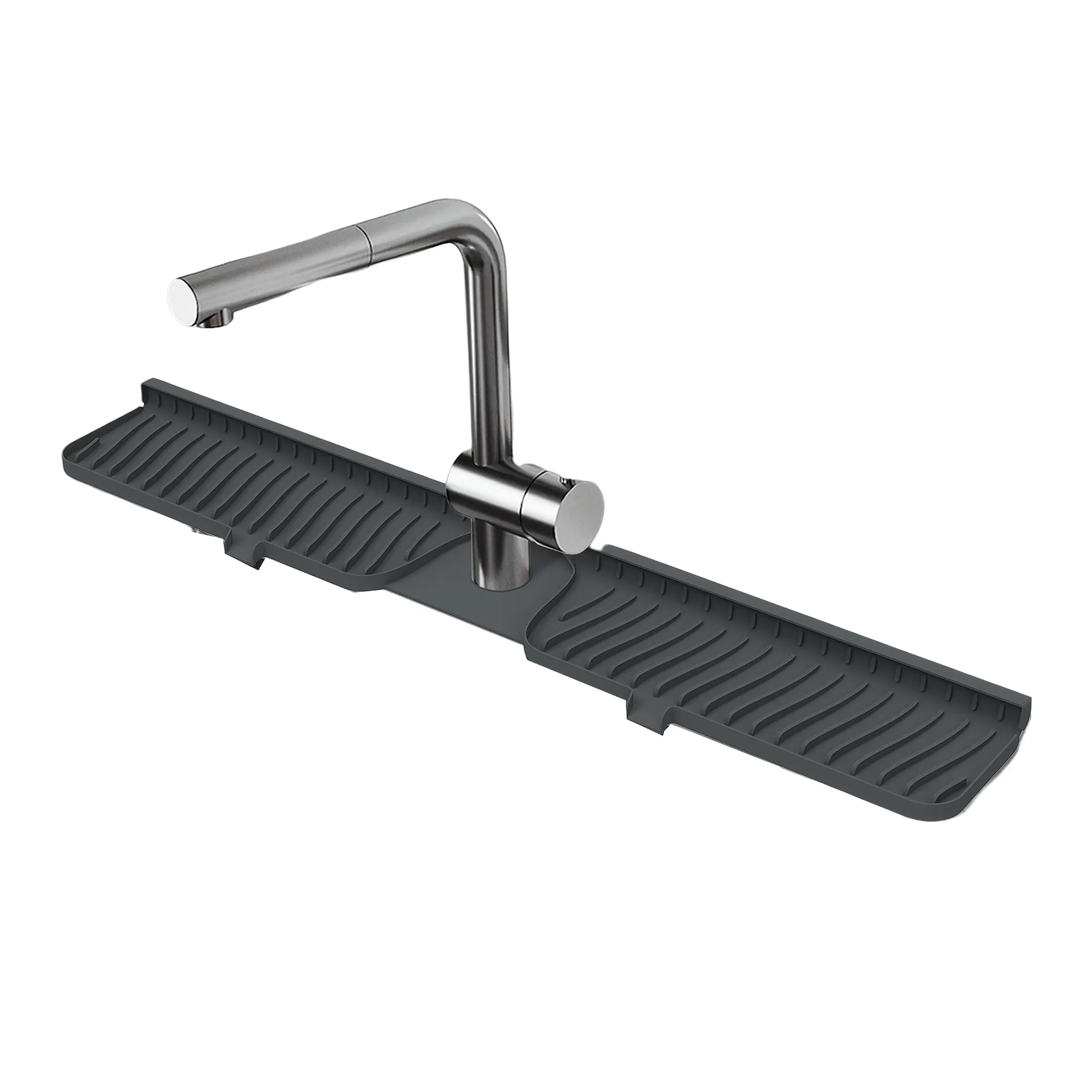 30inch (76 cm approx.) Sink Faucet Pad, Kitchen Sink Splash Guard, Water Splash Guard, Water Splash Proof, Sink Sponge Holder Soap Tray, Longer Silicone Sink Pad, Faucet Handle Drip Strainer Tray, Suitable for kitchen, bathroom, farmhouse, Splatter Guard