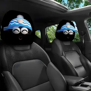 2pcs 11x10.2 inch Cartoon Soot Sprite Pattern Car headrest covers,Universal,easy to install,and durable car interior seat accessories.Suitable for daily commutes and travel,these are ideal gifts for car enthusiasts and as holiday presents,3.27CYJ-4
