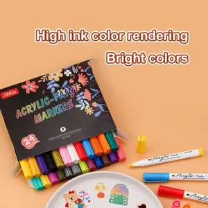 Waterproof Stacking Graffiti Marker Pen Soft Tip Metal Color Ceramic Glass Markers for Hand Drawing Art Supplies
