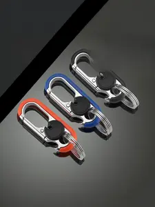 Personalized double-ring car keychains, creative business waist keychains Clip (3-piece set), ideal gift for business men, Keychain for Bags