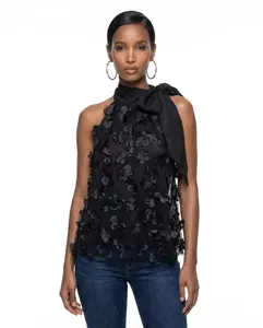 The Sculptural 3D Floral Halter Top