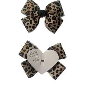 Fashionable Animal Print Hair Bow for Girls and Women