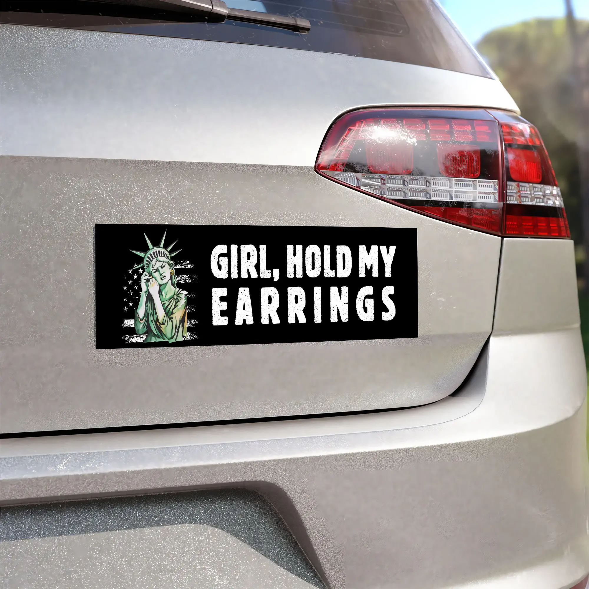 Girl Hold My Earrings Car Magnet, Protest Tee, Political Tee, Political Activism Tee, Nature Tee, National Park Style Shirt, Save Public Lands