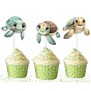 Delightful Sea Turtle Cupcake Toppers for Ocean-Themed Parties and Marine Celebrations