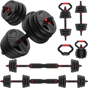 2025 New Adjustable dumbbell set,20/35/45/55/70/90lbs Free Weights set with upgraded nut, 4 in 1 Weight Set Used as Kettlebells, Barbell, Push up Stand, Fitness Exercise for Home Gym Suitable Men/Women