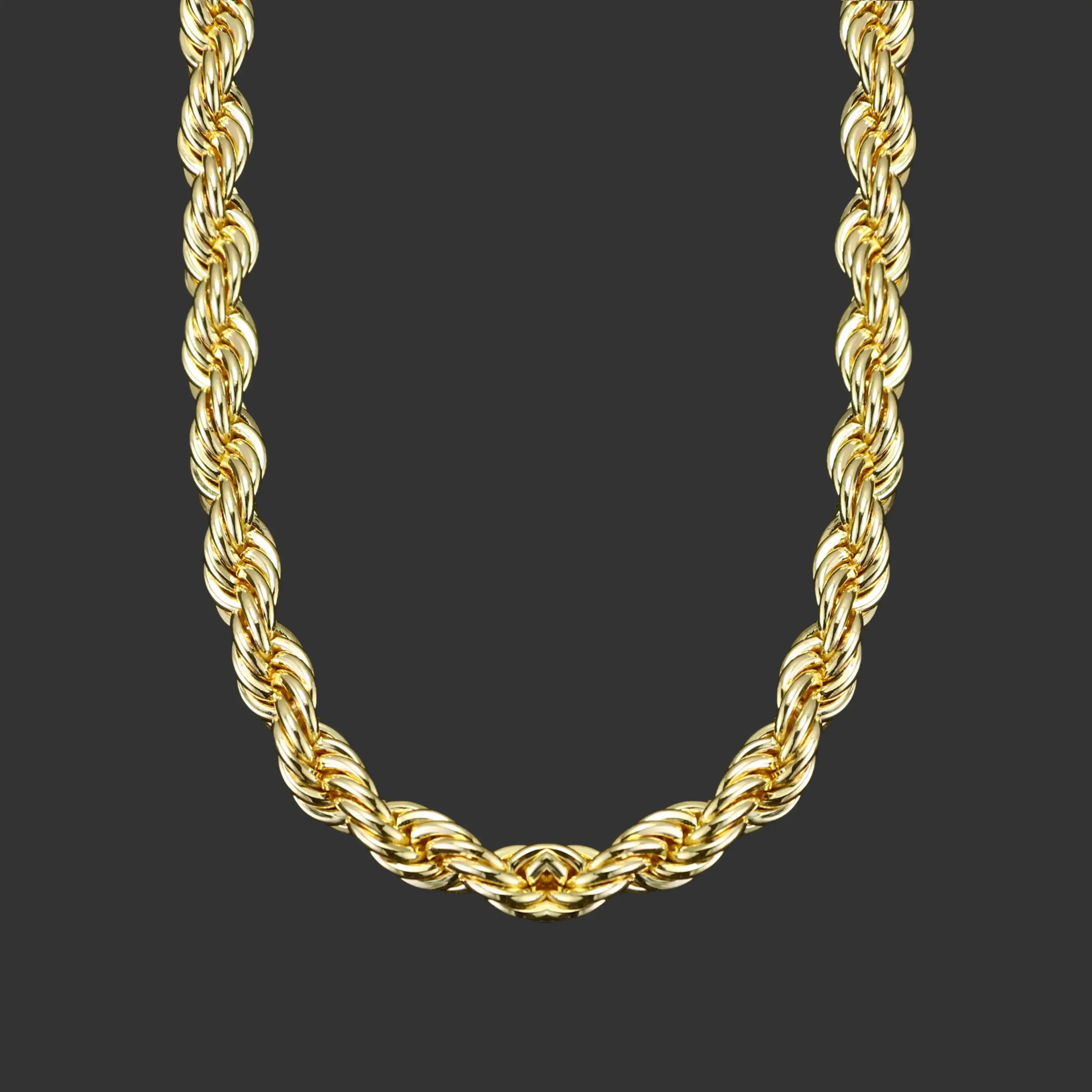 14 Real Gold-Plated Rope Chain Necklace For Women ande Men,Upgraded Shine,Faceted Cut,Tarnish-Free,2mm-6mm,14"-25" Jewelry