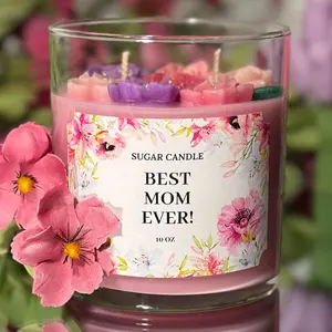 Best Mom Ever Candle – Mother's Day Gift | Pink Floral Soy Candle with Wax Flowers | Gigi’s Garden Scent | Gift for Mom, Grandma, or Her | Handmade Candle | Birthday Gift | Elegant Home Decor | Vegan Wax | Aesthetic Jar | Sugar Candle  Aroma Fragrance