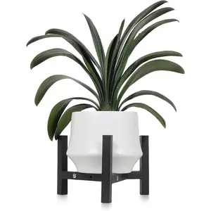 Metal  Stand, Adjustable Heavy Duty Sturdy  Holder for Indoor Outdoor Use, 2 Height Displays Single  Pot Stand (Black, Fit 8-10inch pots)