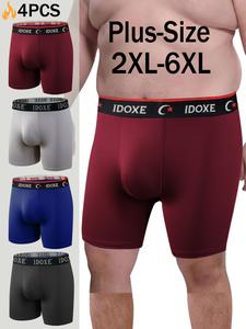 Men's Plus Size Fashion Casual Briefs, Elastic Comfortable Soft Breathable Waistband, Durable for Daily Wear, Running, Fitness
