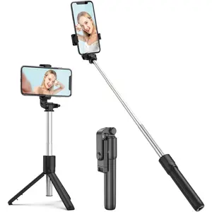 Selfie Stick, 30 Inch Phone Tripod Extendable Cell Phone Tripod Stand with  Remote and Phone Holder Compatible with  Android Phone for Selfie, Video Recording, Photo
