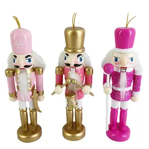 Nutcracker Ballet Ornaments 6 inch Pink and Gold Set of 3