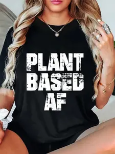 100% Cotton Unisex PLANTBASED AF Shirt - vegan plant based fitness T-Shirt