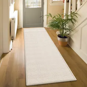 7ft Jute Braided Rug for Hallways Non Slip, Absorbent Runner for, Beige Laundry Rugs Entryway Runner Non Skid