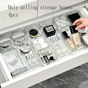 Clear Makeup Organizer, Drawer Divided Storage Box, Desktop Cosmetic Storage Box, Home Organizer for Makeup, Skin Care, Cosmetic, Desk Organizer, Beauty Supplies Organizer, Cosmetics Organizer Storage