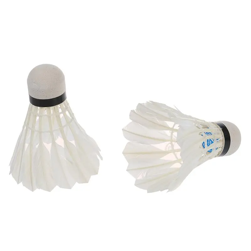 12 White Feathered Shuttlecocks, Badminton Training Birdies for Festive Decorations & Home Party Supplies