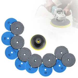Diamond dry grinding pads for tile stone polishing edge grinding marble granite concrete floor resurfacing flexible hook and loop backing for angle grinder sharp durable