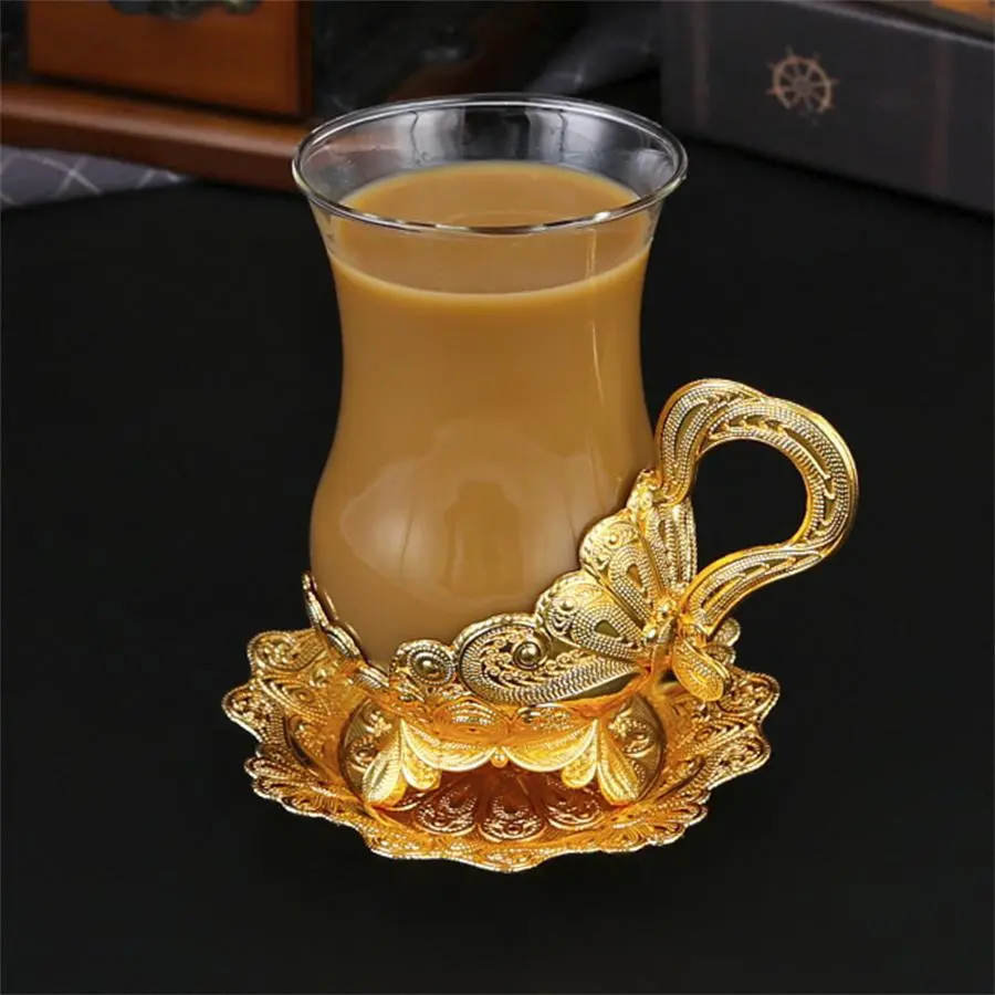 Coffee Cup & Coaster Set, 2 Counts/set Exquisite Coffee Cup & Coaster, Tea Cup, Stylish Drinkware for Home, Hotel, Office Desktop Decoration Coffee Cup Saucer
