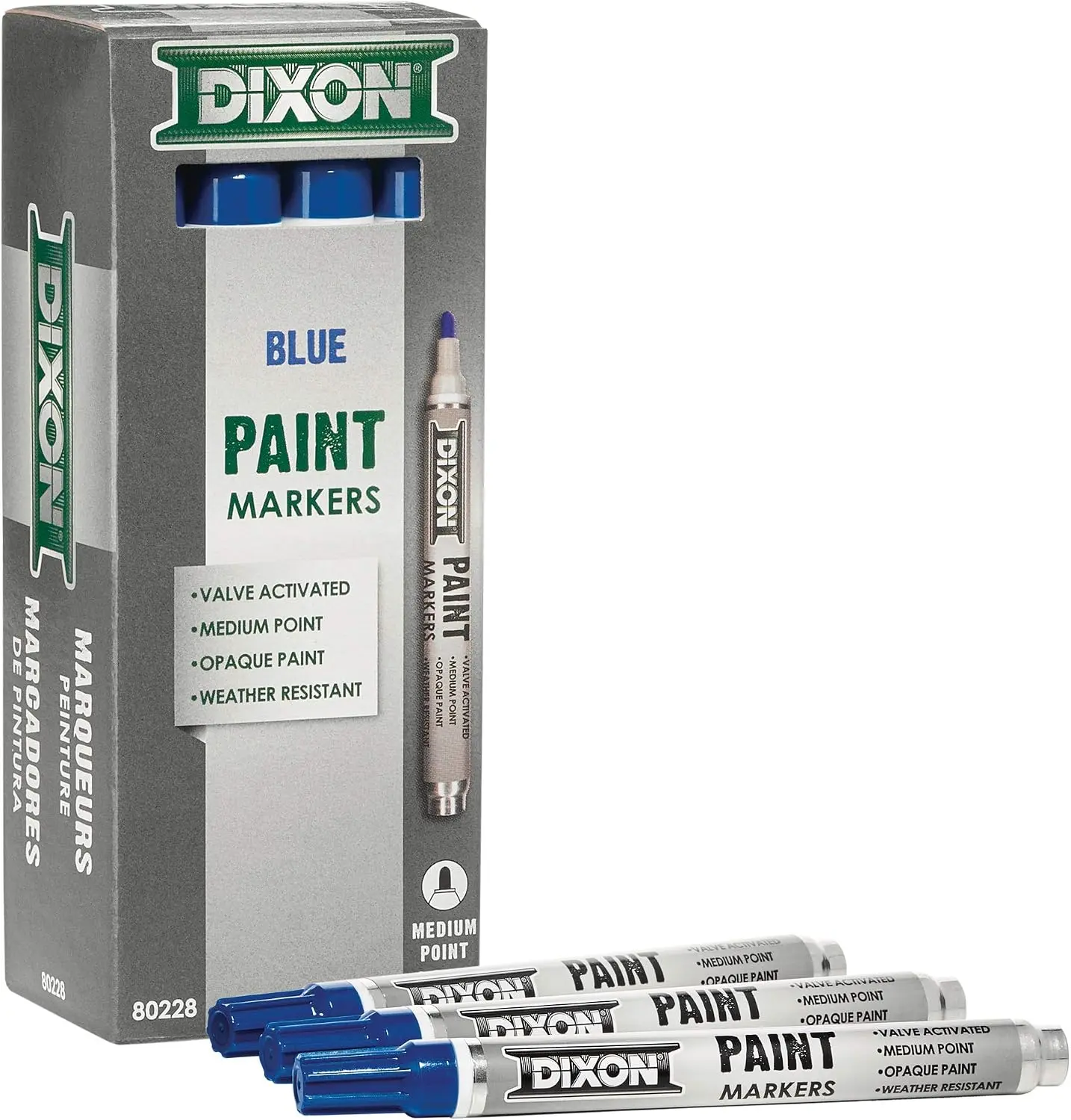 DIXON Industrial Paint Markers - Medium Tip, Box of 12 Office Writing Markers for Computers & Office Stationery Supplies
