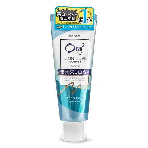 Sunstar Ora2 Me Stain Removal Toothpaste - Natural Mint, 140g - Daily Oral Care, Dental Care, Cool Mint Flavor Option for Pearly Whites, Bright Smile, Breath Freshening, Mouth Cleaning