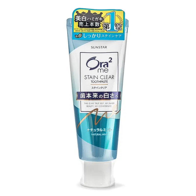 Sunstar Ora2 Me Stain Removal Toothpaste - Natural Mint, 140g - Daily Oral Care, Dental Care, Cool Mint Flavor Option for Pearly Whites, Bright Smile, Breath Freshening, Mouth Cleaning