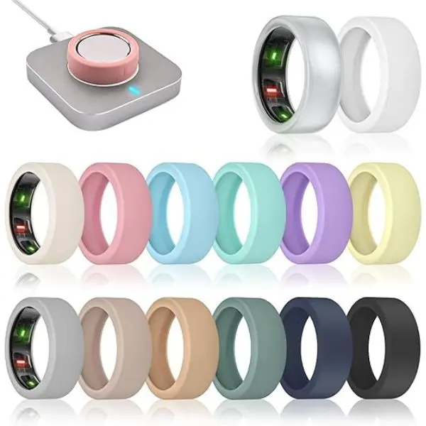 14Pcs Ring Cover Compatible with Oura Ring Gen 4/Gen 3 Horizon/Gen 3 Heritage, Ultra-Thin Anti-Scratch Silicone Ring Case for Women Men