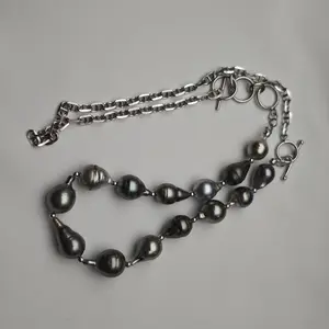 N40009 Drop shape Tahiti S925 full necklace