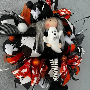Cute Halloween witch wreath Decoration