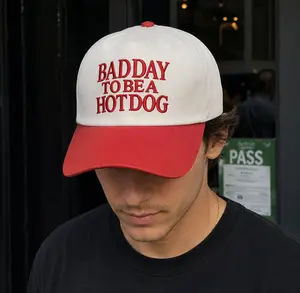 Funny “Bad Day to Be a Hot Dog” Trucker Hat – Vintage Retro Snapback Baseball Cap for Men & Women | Meme Summer Hat | BBQ Party Cap | Funny Gift for Dad, Friends & Streetwear Fans mini