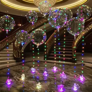 9pcs LED String Lights with Glowing Transparent Bubble Balloons .Suitable for Decorating Birthday Parties, Weddings, Proposals, Engagement Ceremonies(Powered by 2 AA Batteries, Batteries Not Included)