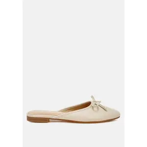 London Rag Womens Eras Bow Slip-On Flat Mules 8.5