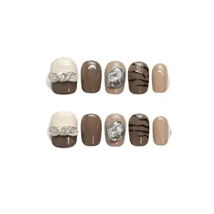 Y94 manual light therapy nail wear nail product gradual change cat eye flash diamond long and short nail sheet live supply wholesale source