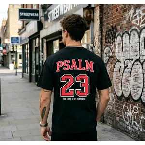 23 Christian Shirt, 'THE LORD IS MY SHEPHERD' Christian Scripture T-Shirt, Vintage Retro Shirt Double Sided Printed  High Quality Christian T-Shirt, Christian Gifts, Men's And Women's Shirt vintage t-shir crewneck graphic tee cotton short-sleeve america