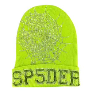 Spider Worldwide Crystal Web Logo Beanie Neon Green