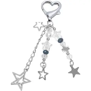 Cute Keychain Aesthetic Y2K Keychain Accessories Heart Butterfly Strawberry Key Chain for Keys Bags Women Gifts