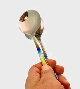 Silver Titanium & Stainless Steel Musical Spoon Set - Joy Vibes! Stylish