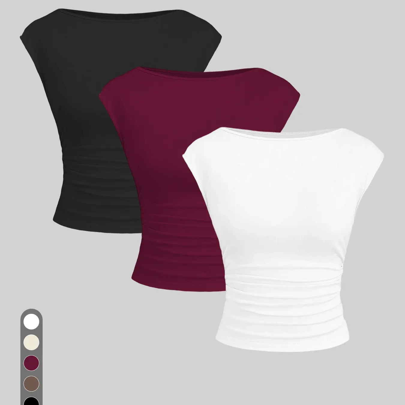 3-Pack - Black + Red + White