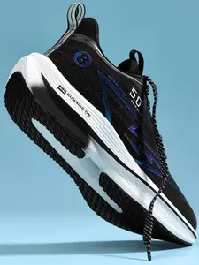 1 Pair Men's Lightweight Running Shoes: Breathable Mesh Upper, High Elasticity & Quick-Drying, Zoned Shock Absorption, Flexible & Wear-Resistant, Outdoor Jogging Shoes