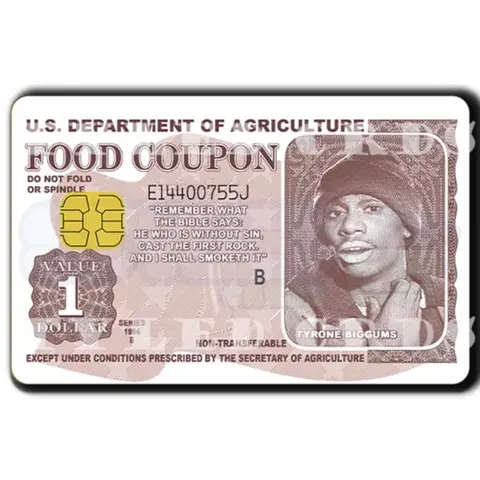 Tyrone Biggums Food Coupon Card Sticker, Funny Stickers, Decal Sticker, Durable & Reusable Design, Perfect for Grocery Shopping, Easy Application, Must-Have Kitchen Accessory