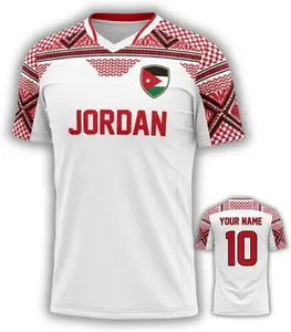 [Custom Name & Number] Custom Jordan Soccer Jersey, Jordanian Soccer Shirt Men Women, Jordan Flag Soccer Team Uniform Stadium Match Day Outfit