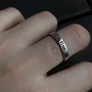 Secret Message Ring " I Am Fine Save Me" Jewelry